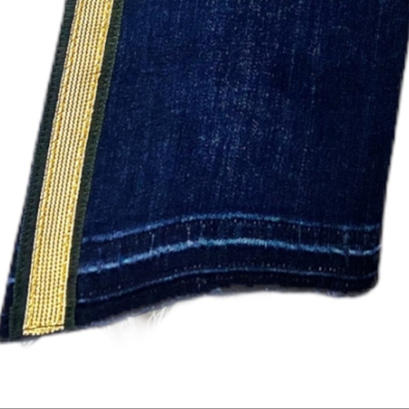 VERONICA BEARD Carolyn 10โ Baby Boot Metallic Gold Stripe Jeans, Size 25 - Picture 11 of 15